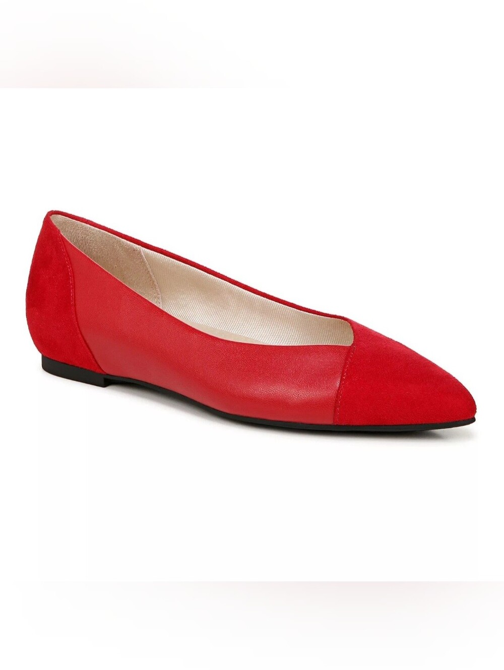 LifeStride Red Women's Pointed Toe Ballet Flats
